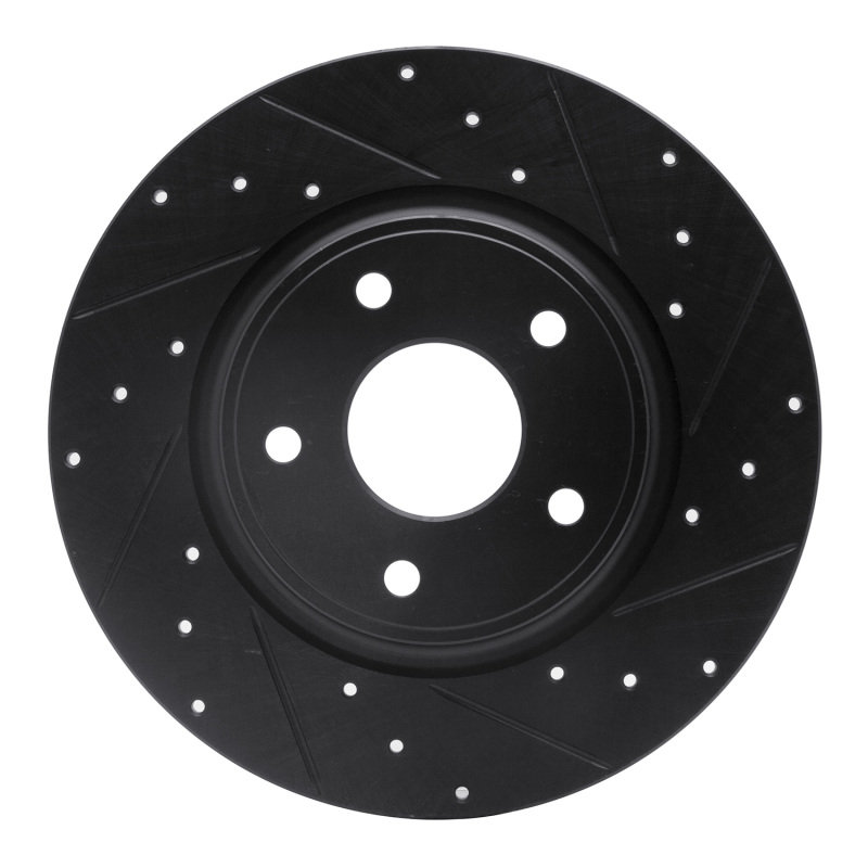 Chrysler Town & Country Brake Rotor (1) - Rear Right - R1 Concepts - Drilled & Slotted - Black - `12-`20